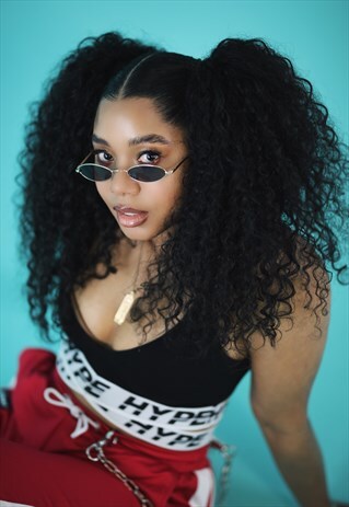 GOLD RIM SUMMER 90S Y2K SLIM SUNGLASSES SHADES