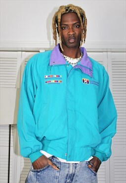 Vintage 1992' Turquoise & Purple Classic Worker Jacket