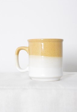 Vintage Sand Beige Glazed Ceramic Tea Coffee Mug Cup
