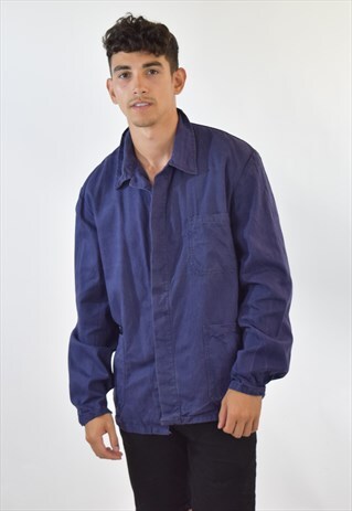 VINTAGE 90S BLUE WORKER CHORE JACKET