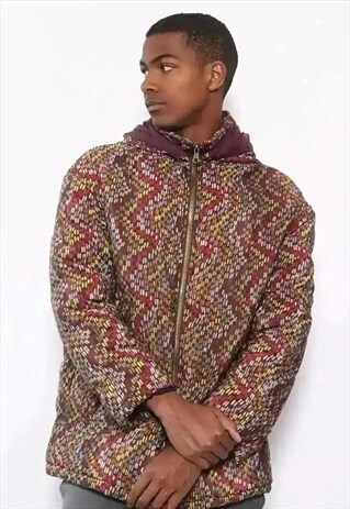 VINTAGE MISSONI PATTERN PUFFER JACKET MULTI COLOURED