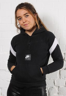 Vintage Nike Hoodie in Black with Spell Out Logo Small
