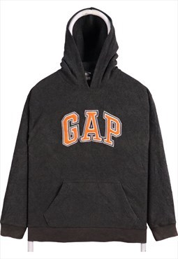 Gap 90's Spellout Logo Fleece Pullover Hoodie XLarge Grey