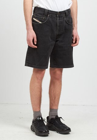 VINTAGE RETRO BLACK DIESEL DENIM SHORTS