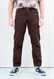 Brown jeans vintage 90s bronze denim W34 L30 straight leg L 