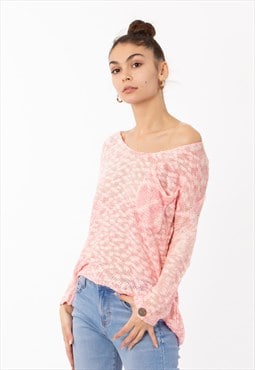 Lightweight Knitted Jumper In Bright Pink