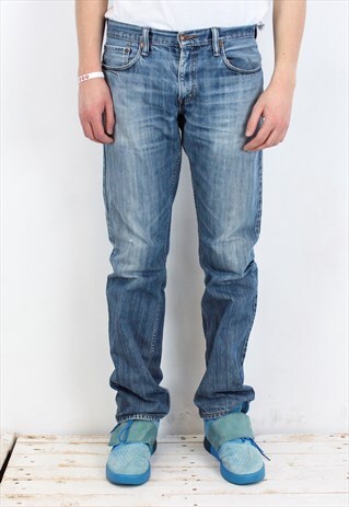514 Vtg Mens W33 L34 Regular Straight Jeans Denim Trousers