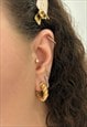 GISELLE - Croissant Pave Hoop Gold Earrings