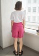 VINTAGE 80'S PINK LINEN SHORTS