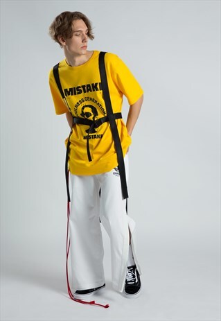 "GLOBAL WARMING" WIDE-LEG CHINOS - WHITE