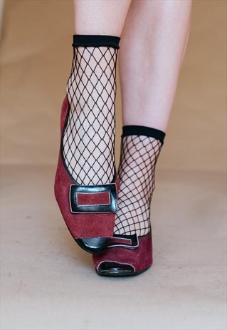 VINTAGE 80S SUEDE BURGUNDY FLATS