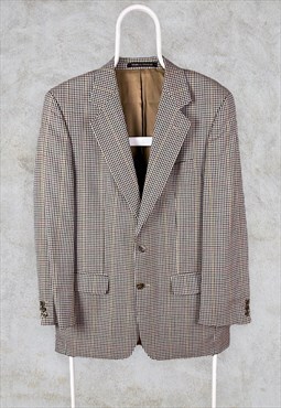 Vintage St Michael Tweed Blazer Wool Houndstooth Medium