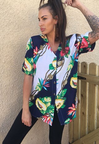 PATTERNED OVERSIZED RETRO VINTAGE FESTIVAL SHIRT