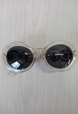 00s Gianni Versace Sunglasses Clear Round Medusa