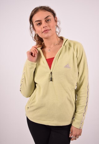 VINTAGE ADIDAS FLEECE JUMPER GREEN