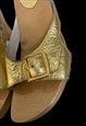 90'S EMILIO PUCCI VINTAGE GOLD LEATHER CLOGS SHOES SANDALS