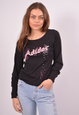 VINTAGE ADIDAS TOP LONG SLEEVE BLACK