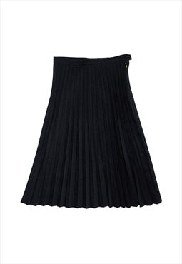 Vintage pleated midi skirt in black