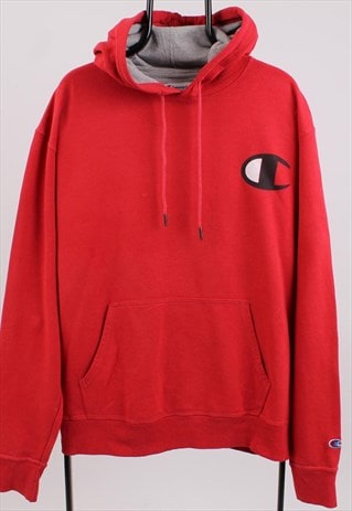 VINTAGE MEN'S CHAMPION RED PULL OVER HOODIE