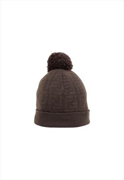 Fendi brown wool monogram hat