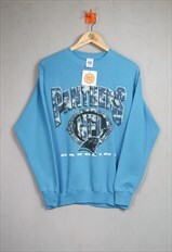 Vintage 90s Carolina Panthers Sweatshirt Blue Medium