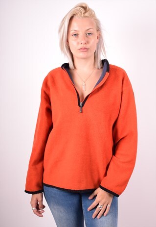 NIKE WOMENS VINTAGE FLEECE JUMPER XL ORANGE 90S