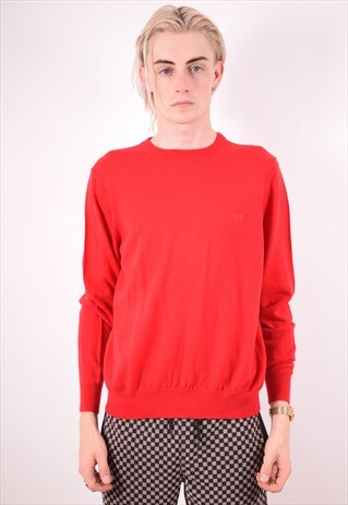 GIANFRANCO FERRE MENS VINTAGE JUMPER SWEATER MEDIUM RED 90S