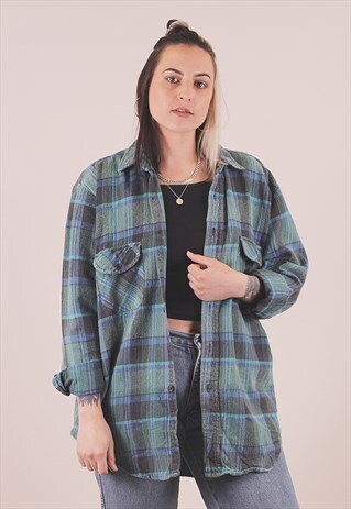 VINTAGE 90'S GRUNGE OVERSIZED DICKIES CHECKED SHIRT /A2085