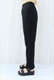 80S VINTAGE BLACK HIGH WAISTED TROUSERS (SIZE XXL)