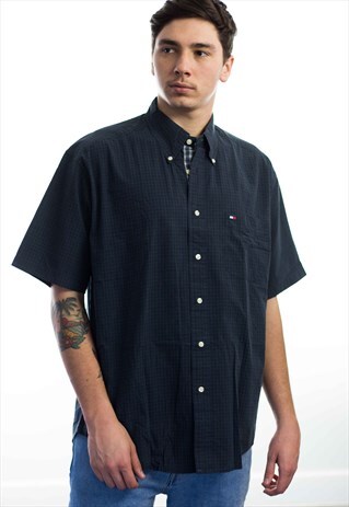 VINTAGE TOMMY HILFIGER LOGO SHIRT 90S L 8.3