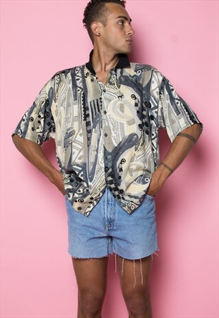 NAIVE TRIBALISM PRINTED SHIRT