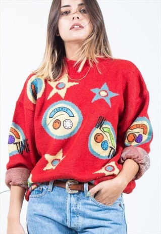 VINTAGE 80S CLASSIC KNITWEAR JUMPER / S1537