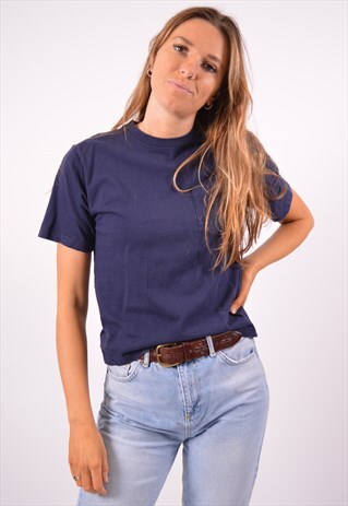 VINTAGE POLO RALPH LAUREN T-SHIRT TOP NAVY BLUE