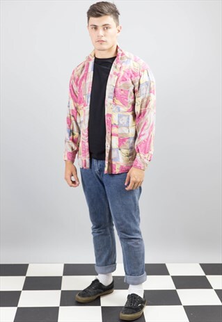90'S VINTAGE ABSTRACT CRAZY PATTERN SHIRT