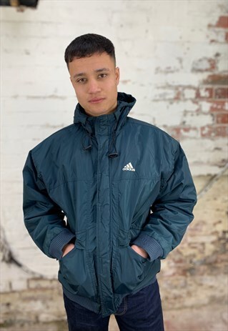 VINTAGE ADIDAS WATERPROOF COAT - TEAL