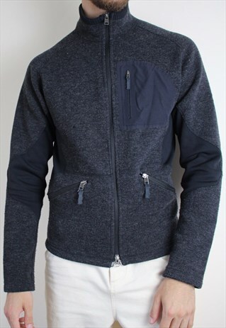 VINTAGE NIKE ACG WOOL FLEECE MENS SMALL GREY BLACK