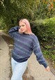 VINTAGE 80S CHUNKY KNITTED ABSTRACT PATTERNED JUMPER