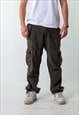 BROWN 90S BAGGY HIP HOP  CARGO SKATER TROUSERS PANTS JEANS