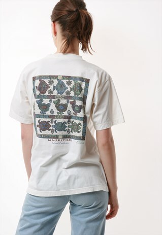 90S GRAPHIC PRINT VINTAGE COTTON T-SHIRT 16836