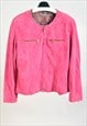 Vintage 00s suede leather jacket in pink