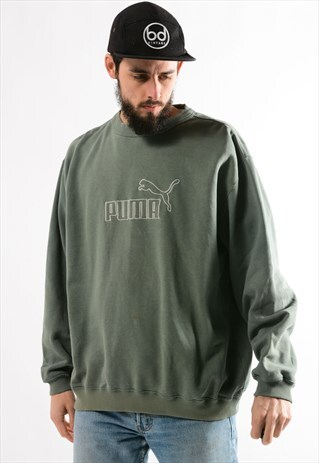 VINTAGE PUMA EMBROIDERED LOGO SWEATSHIRT.