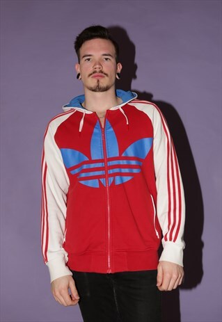ADIDAS LOGO ZIP UP HOODIE
