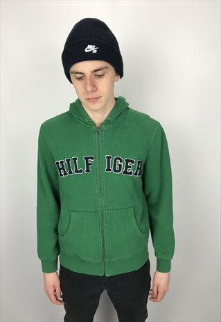 90S VINTAGE TOMMY HILFIGER HOODED SWEAT JACKET