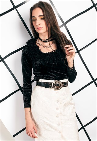 90S VINTAGE CRUSHED VELVET TOP
