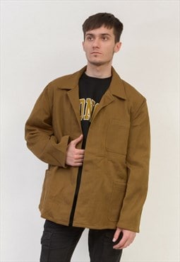 Vintage Jacket men's L Blazer Sport Coat Pinstripe Brown Ret