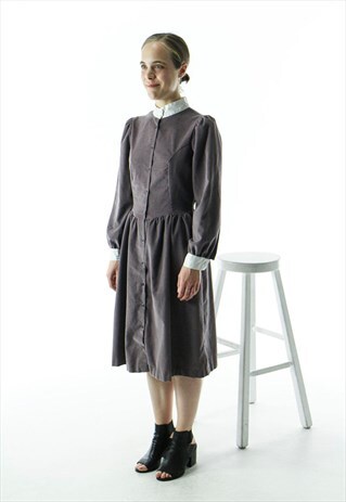 CORD LILAC DRESS / FALL PLEATED DRESS