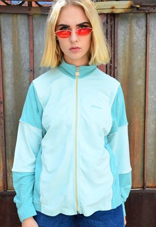 VINTAGE 90S OLDSCHOOL VELOUR TRACK JACKET
