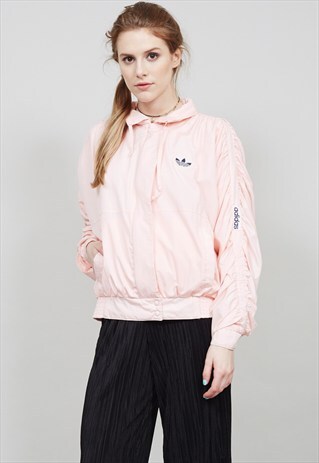 VINTAGE PINK 80'S ADIDAS SPORT BOMBER JACKET