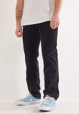 VINTAGE MUSTANG CORDUROY TROUSERS BLACK