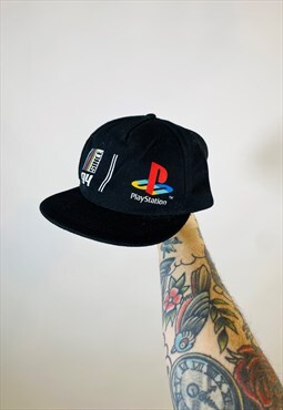 Vintage 90s Playstation Black Flat Peak Hat Cap